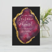 Ruby Gemstone Glitzer Einladung (Stehend Vorderseite)