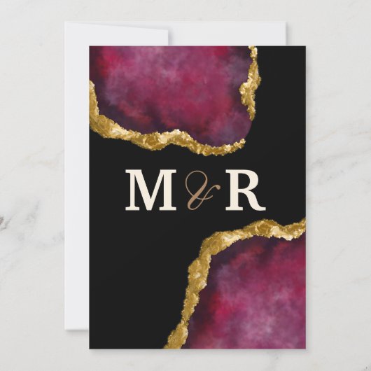 Ruby Gemstone Glitzer Einladung (Rückseite)