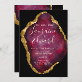 Ruby Gemstone Glitzer Einladung (Vorne/Hinten)