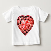 Ruby Gemstone Heart Baby T-shirt (Vorderseite)