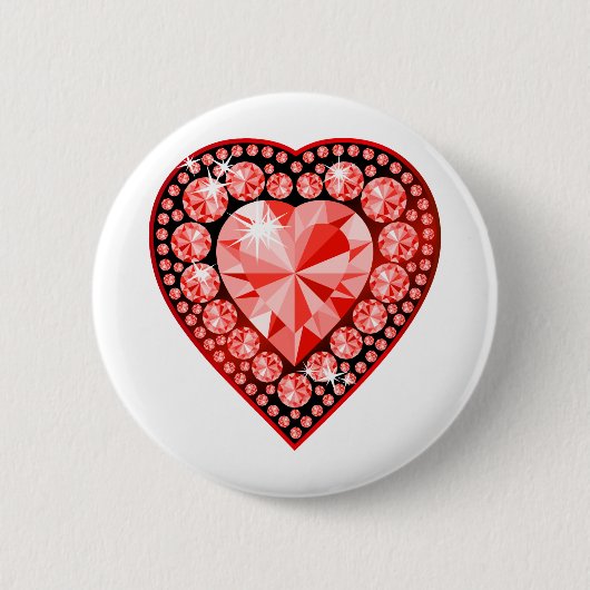 Ruby Gemstone Heart Button (Vorderseite)