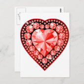 Ruby Gemstone Heart Postkarte (Vorne/Hinten)