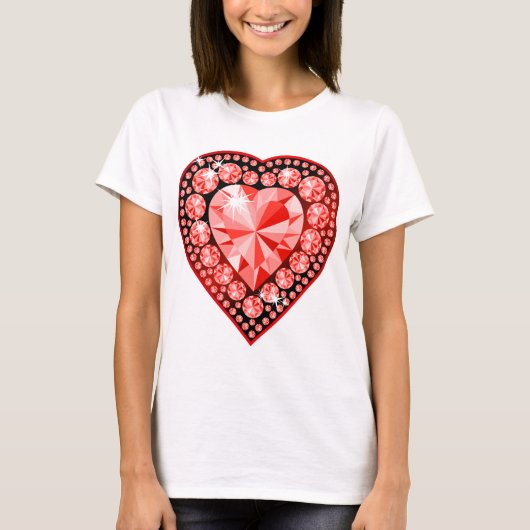 Ruby Gemstone Heart T-Shirt (Vorderseite)