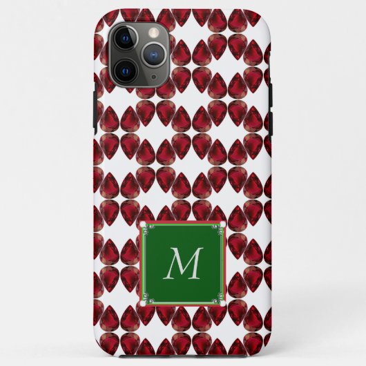 Ruby Gemstone Initial Monogramed Case-Mate iPhone Hülle (Rückseite)