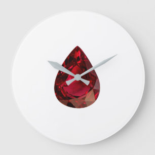 Ruby Gemstone July Birthstone Red Large Clock Große Wanduhr