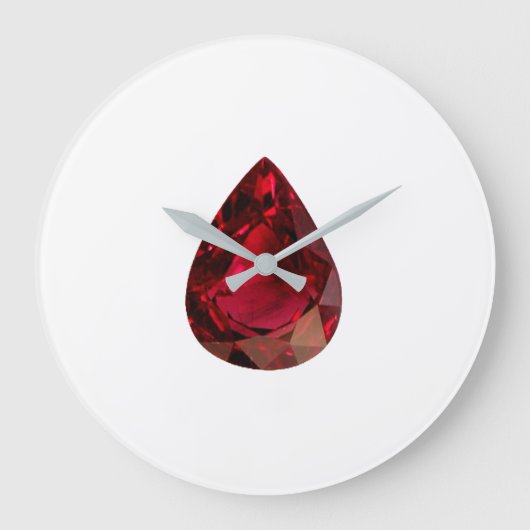 Ruby Gemstone July Birthstone Red Large Clock Große Wanduhr (Vorderseite)
