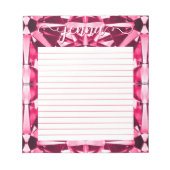 Ruby Gemstone Lined Personalisiert Notizblock (Vorderseite)