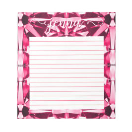 Ruby Gemstone Lined Personalisiert Notizblock