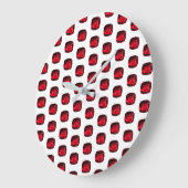 Ruby Gemstone Pattern, July Birthstone Large Clock Große Wanduhr (Winkel)