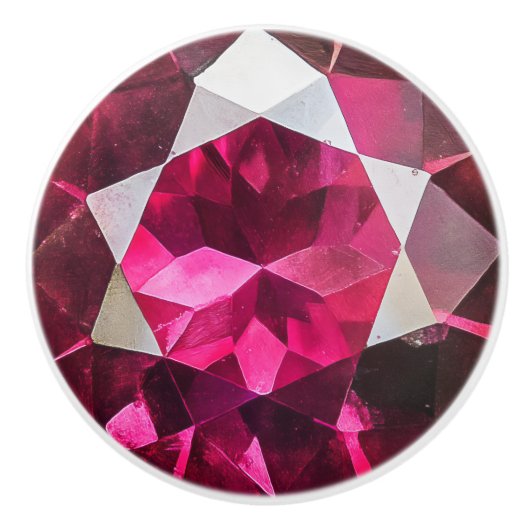 Ruby Gemstone Pattern Keramikknauf (Vorderseite)