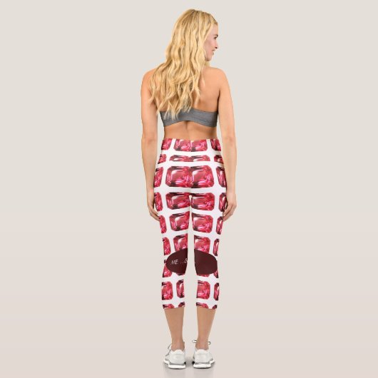 Ruby Gemstone Pink Capri Leggings (Rückseite)