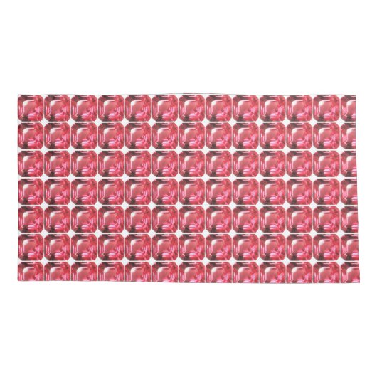 Ruby Gemstone Pink Kissenbezug (Rückseite-Links)