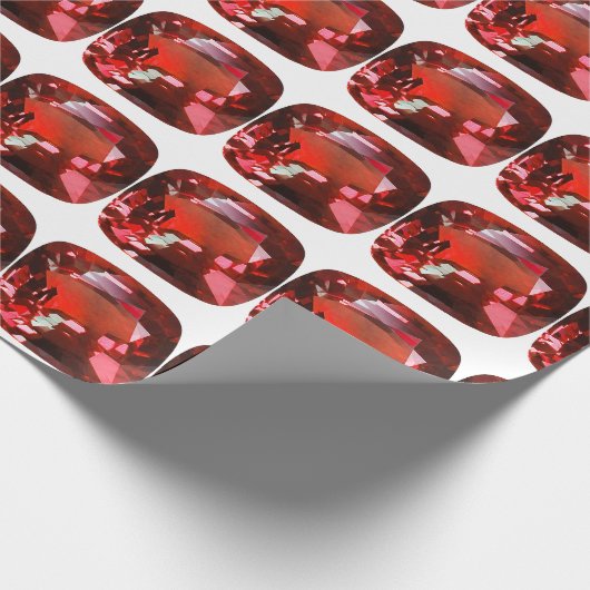 Ruby Gemstone Red Geschenkpapier (Ecke)