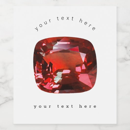 Ruby Gemstone Red Weinetikett (Einzelnes Label)