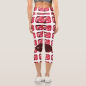 Ruby Gemstone Rujon Birthstone Rot Capri Leggings (Rückseite)