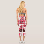 Ruby Gemstone Rujon Birthstone Rot Capri Leggings (Rückseite)