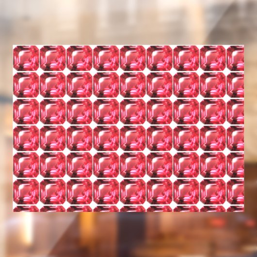 Ruby Gemstone Rujon Birthstone Rot Fensteraufkleber (Blatt 2)