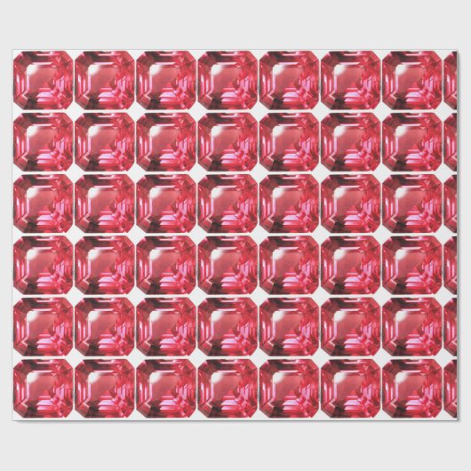 Ruby Gemstone Rujon Birthstone Rot Geschenkpapier (Flach)