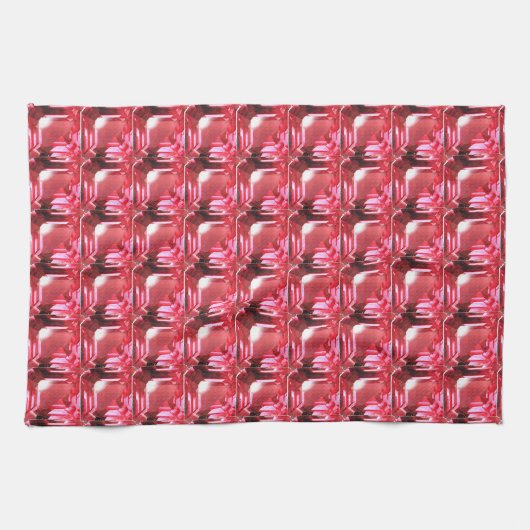 Ruby Gemstone Rujon Birthstone Rot Geschirrtuch (Horizontal)