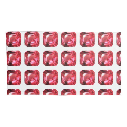 Ruby Gemstone Rujon Birthstone Rot Kissenbezug (Rückseite-Rechts)