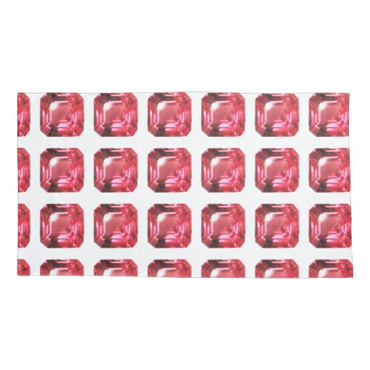 Ruby Gemstone Rujon Birthstone Rot Kissenbezug (Rückseite-Links)
