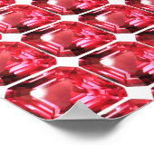 Ruby Gemstone Rujon Birthstone Rot Poster (Ecke)