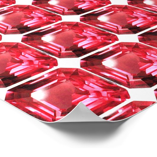 Ruby Gemstone Rujon Birthstone Rot Poster (Ecke)