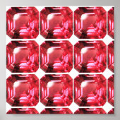 Ruby Gemstone Rujon Birthstone Rot Poster (Vorne)