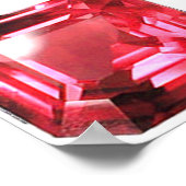 Ruby Gemstone Rujon Birthstone Rot Poster (Ecke)