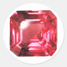 Ruby Gemstone Rujon Birthstone Rot Runder Aufkleber