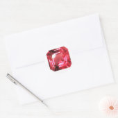 Ruby Gemstone Rujon Birthstone Rot Runder Aufkleber (Umschlag)
