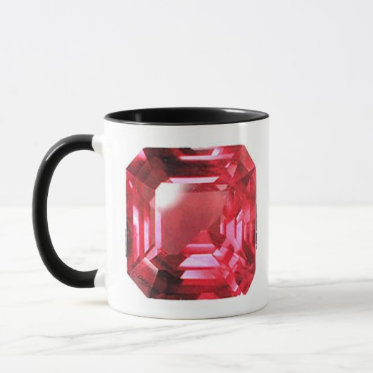Ruby Gemstone Rujon Birthstone Rot Tasse (Links)