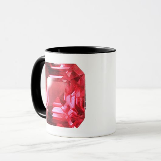 Ruby Gemstone Rujon Birthstone Rot Tasse (Vorderseite Links)