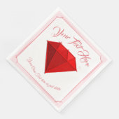 Ruby Gemstone. Schmuck. 40 Hochzeitstag Serviette (Ecke)
