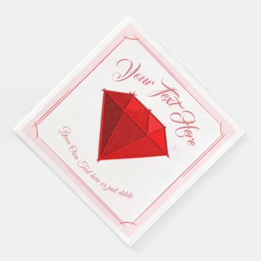 Ruby Gemstone. Schmuck. 40 Hochzeitstag Serviette (Ecke)