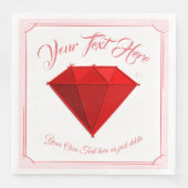 Ruby Gemstone. Schmuck. 40 Hochzeitstag Serviette (Vorderseite)
