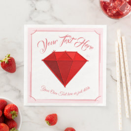 Ruby Gemstone. Schmuck. 40 Hochzeitstag Serviette