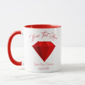 Ruby Gemstone. Schmuck. 40 Hochzeitstag Tasse (Links)
