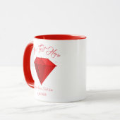 Ruby Gemstone. Schmuck. 40 Hochzeitstag Tasse (Vorderseite Links)