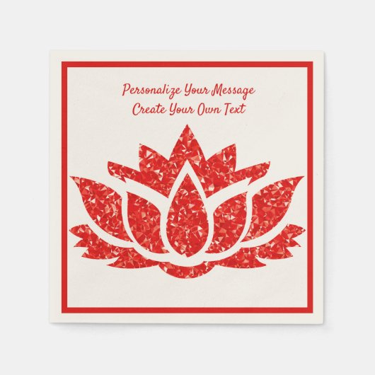 Ruby Gemstone Zen Lotus Yoga Persönlich gestalten Serviette (Vorderseite)