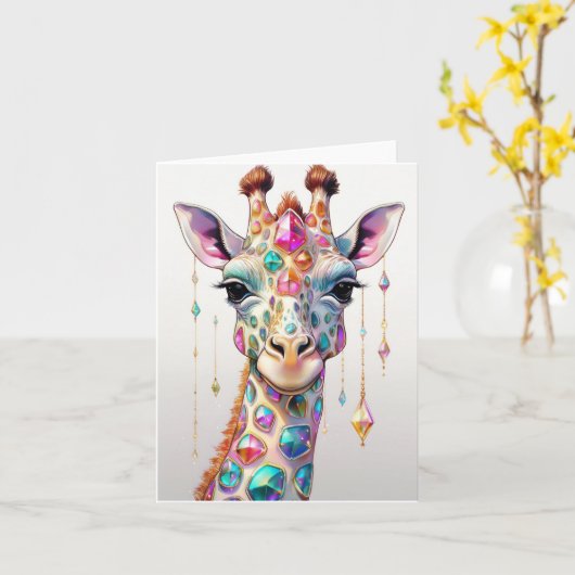 Ruby Giraffe Karte (Gelbe Blume)