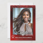 Ruby Glimmer Pageant Promo Card | QR Code Einladung (Vorderseite)