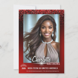 Ruby Glimmer Pageant Promo Card | QR Code Einladung