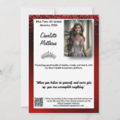 Ruby Glimmer Pageant Promo Card | QR Code Einladung (Rückseite)