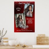 Ruby Glimmer Pageant Titleholder Door Banner Poster (Küche)