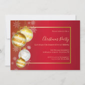 Ruby & Gold Festive Christmas Party Einladung (Vorderseite)