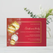 Ruby & Gold Festive Weihnachtsfeier Einladung (Stehend Vorderseite)
