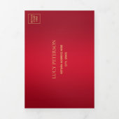 Ruby, Gold Foto, QR Code 50. Überraschung Geburtst Dreifach Gefaltete Einladung (Cover)