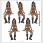 Ruby Gold Fringe Dancer #2A Sticker (Blatt)