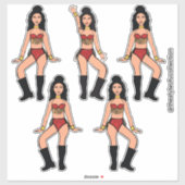 Ruby Gold Fringe Dancer #3A Sticker (Blatt)